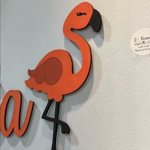 Wood wall flamingo